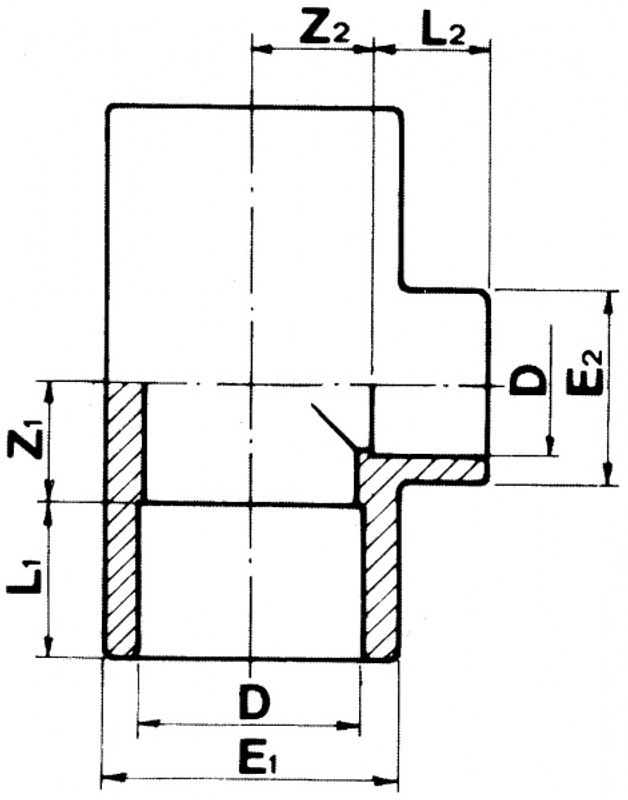 PVC T-Reduksjon | 50x20mm