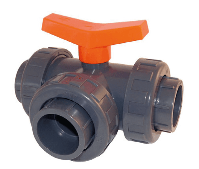 Hovedbillede 3-Veis Kuleventil L-Port Lim | Ø 63mm PN 10