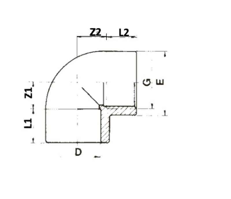 PVC Albue 90° | Lim/Innv.Gj. 25mm X ¾