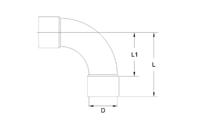 PVC Langbend | 90° Ø50mm PN10