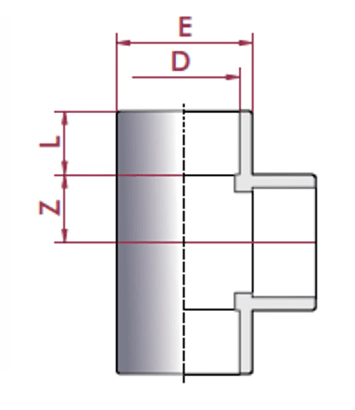 PVC T-Rør | 90° T Ø16mm PN16