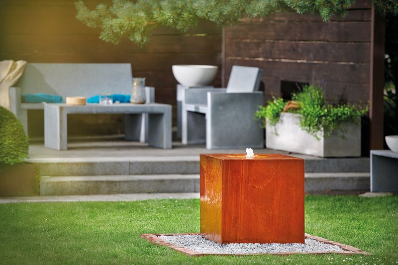 Oase Cube 60 CS | Moderne Design vannelement i Corten stål